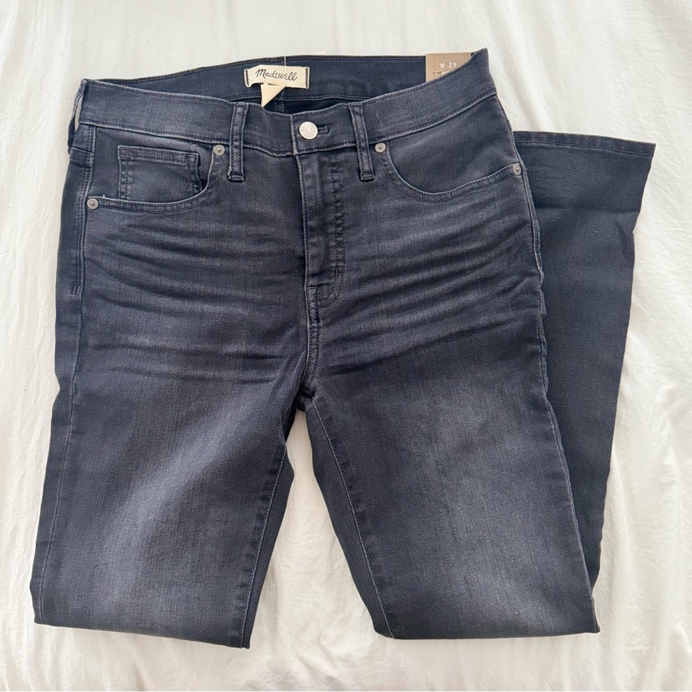 Madewell Women's Black/Dark Gray Mid-Rise Skinny Jeans